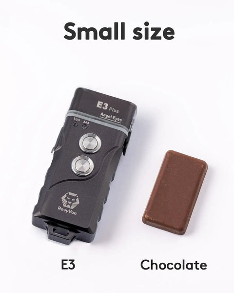 Keychain Flashlight 700 Lumen Dual Power Rechargeable With Lockout Mode Waterproof For Everyday Carry Camping Hiking shown next to a chocolate bar for size comparison.