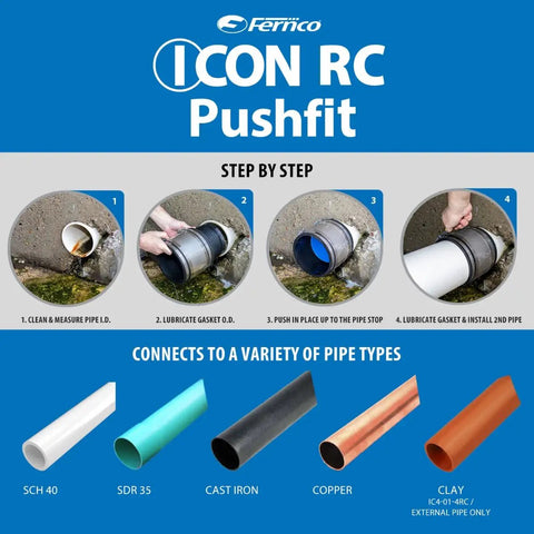 Step-by-step installation guide for the Drop Dead Simple 4 Inch Push Fit Dwv Coupling For Sheared Off Pipe With Shielded Connector.
