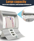 Stainless Steel Wall Mount Locking Mailbox With Key Lock, Large Capacity Outdoor Mailbox With Newspaper Holder, Rust Proof