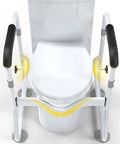 Ultimate Toilet Safety Rail With Padded Arms, Adjustable Height Bathroom Frame, No Slip Grip Handrail For Elderly
