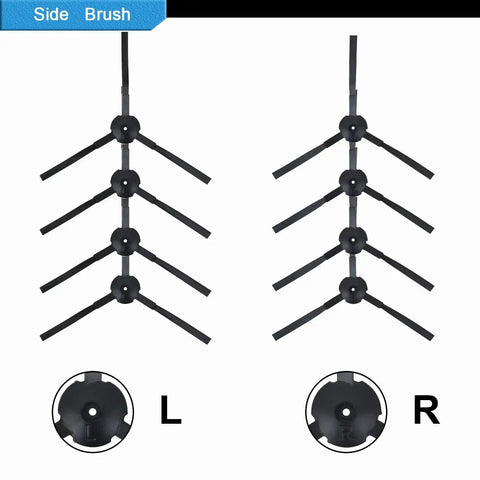 Replacement Parts Kit For ILIFE RoboVac V3 V3s V5 V5s Pro Includes Eight L and R Side Brushes for Easy Home Maintenance