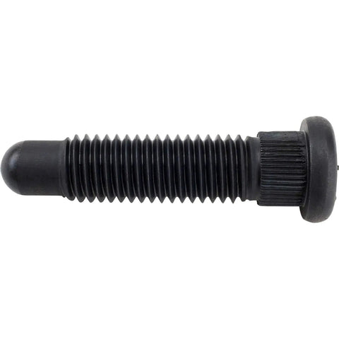 Beefed Up Oversized Wheel Studs With Coarse Threads And Short Knurls Super Tough 5/8 Inch Replacement Hardware For Hot Rods And Work Trucks Set Of Five side view of black coated stud