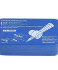 Blue box packaging for Double Head Sheet Metal Nibbler Cutter Multi Tool with tool diagram and specifications.
