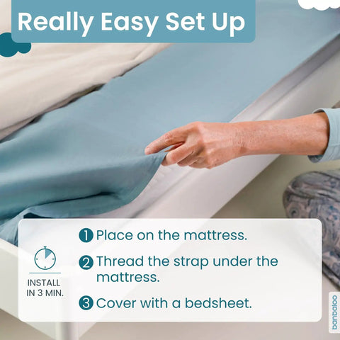 Really Easy Set Up image showing installation steps for Skip The Worry With This Ultra Cozy Foam Bed Bumper.