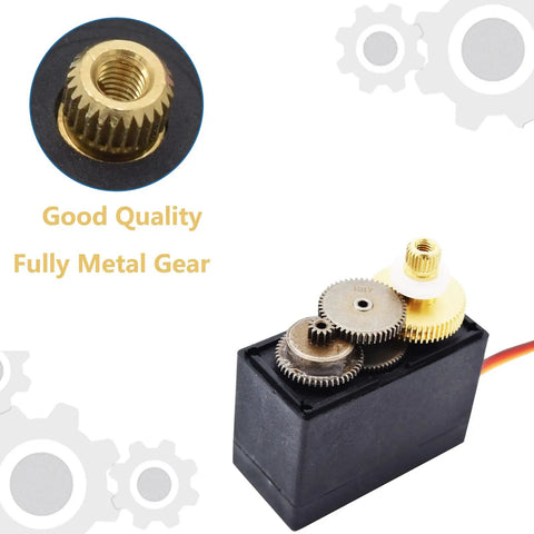 Close-up of Two Pack 996R Servo Motors with metal gear, highlighting high torque digital servo for DIY projects