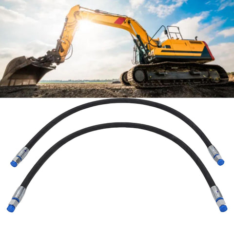 2 Pack Excavator Diverter Valve Hoses With Quick Connects one quarter inch interface M14 rubber hoses rated 60 MPa 8702 PSI