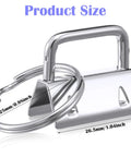 Top Shelf One Inch Silver Key Fob Hardware Bulk Pack With Smooth Split Rings And Heavy Duty Wristlet Clasps Straight Fire Essential For Diy Crafts Keychains And Lanyards Thatll Pop Off showing size measurements of silver key fob and ring.