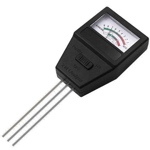 2 In 1 Soil Fertility And PH Tester For Indoor And Outdoor Plants Garden Portable Lightweight No Batteries Needed Quick Read With Three Needle Detection For Fast Accurate Readings, black casing
