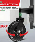 Heavy Duty 6 Inch Fence Gate Wheel For Metal Tube Gates 360 Degree Rotation Spring Loaded With Screws All Black