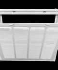 Sturdy 24 By 24 Inch Steel Return Air Grille With 1 Inch Filter Slot Easy Removable Face With Plastic Tabs White Flat Stamped Front HVAC Duct Cover For Quick Access And Clean Look