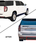 Comparison of before and after Rear Trailer Hitch Cover Replacement For 2021 2022 2023 Tahoe Suburban Yukon Yukon XL Denali