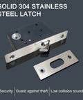 Privacy Pocket Door Lock With Key For Recessed Sliding Doors Mortise Style Hardware and stainless steel latch