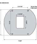 Diagram of Rock-Solid 15 Amp Variable Speed Plunge Router Kit base dimensions with screw size and measurements.
