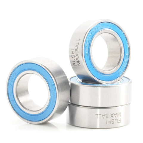 Beefy Cartridge Bearings 15x24x7mm Chrome Steel Sealed With Grease Double Row 3802LLU For Hubs Pivot 4 Pack, three bearings shown