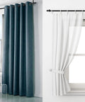 Adjustable Curtain Rod 36 To 63 Inches Black Three Quarter Inch Pole Fits Windows And Patio Easy To Install With Twist Overlap Design