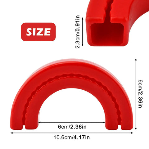 Measurement details of red silicone tow hook cover for Silverado 1500 2007-2026 and GMC Sierra 1500 2007-2018, 11x6x2.5 cm.
