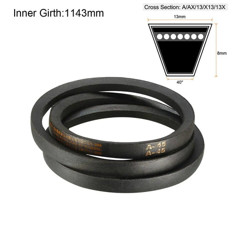 A45 Drive V Belt 45 Inch Inner Length 13mm Width 8mm Thick Neoprene Rubber Oil and Water Resistant Transmission Belt