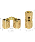 8 Piece Brass Barrel Hidden Hinges For Cabinets And Jewelry Boxes 8mm 180 Degree Concealed Hinge Hardware, dimensions shown