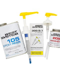Epoxy Resin Bundle 32 Oz 105A With 7 Oz 205A Fast Hardener And 300 Calibrated Mini Pumps 3 Pack for precise mixing and repairs