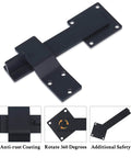 Six Inch Heavy Duty Barn Door Flip Latch With 360 Degree Rotatable Gate Lock For Wooden Fence Shed, matte black steel.