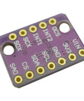BMI160 6 Axis Gyroscope Gravity Acceleration Sensor Module 6DOF Accelerometer Gyroscope Gravity Detector Sensor With I2C And SPI 3 To 5V Power Range Dope Versatile Motion Sensing Kit For Walking Step Tracking And Projects. Purple BMI160 IMU breakout board with gold pin holes