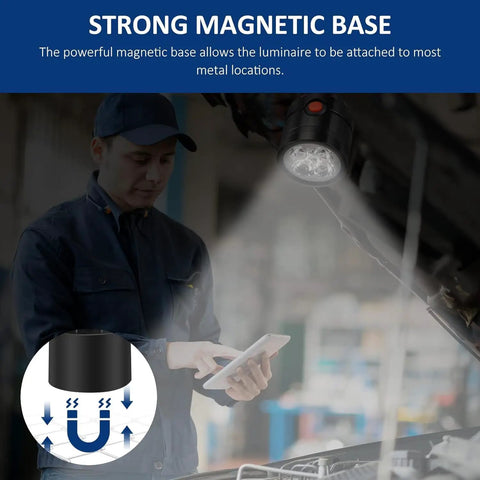 Durable Magnetic Led Work Light With Flexible Gooseneck And Magnetic Base 550 Lumen 6500K White Task Lamp in workshop