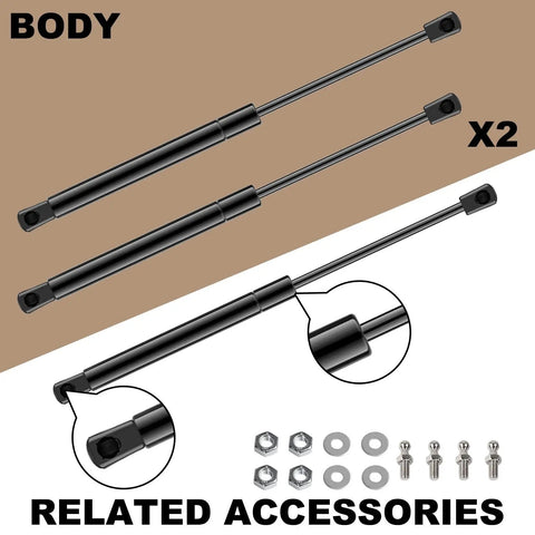 12 Inch 24 Lb 107 N Gas Shock Strut Lift Support For Tool Box Truck Cap Camper Shell Topper Rear Window RV Cabinet Doors Set Of 2 C16 03795 C1603795 with accessories