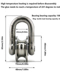 Long Bar Clasp U Shaped Pulley Large Size Stainless Steel Track Rotating Wheel Bearing For Small Crane Production Salvage System And Pulley Models 48mm 304 stainless steel