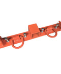 USA Made Compact Farm Utility Tractor Bucket Bolt On Chain Grab Hooks and D Rings Receiver Trailer Hitch Kit, orange powder coat