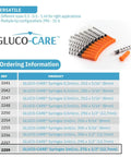 One Milliliter Insulin Syringe With 27 Gauge Half Inch Needle And Orange Cap 100 Count Pack For One Hand Operation Clear Easy To Read Scale Leak Proof Single Use Medical Syringe For Precise Dosing, 1 mL GLUCO-CARE syringe