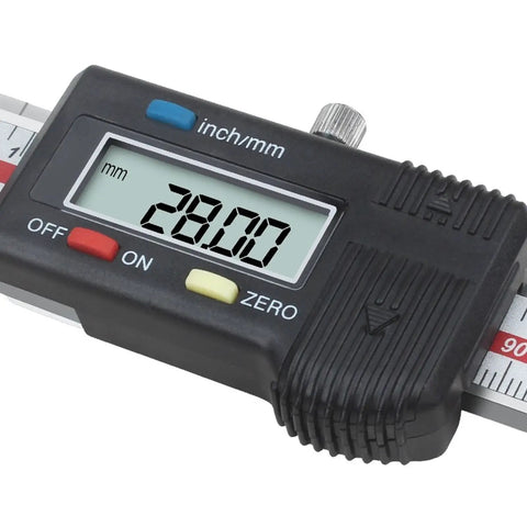 Close-up of a digital readout on Digital Inside Groove Caliper 10-150mm Stainless Steel With Readout For Measuring Inner Groove Diameter