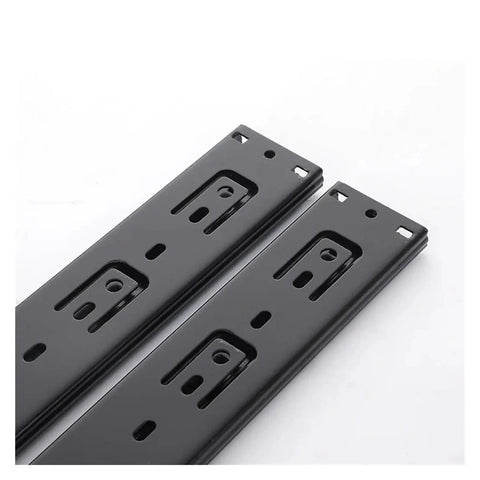 Close-up of Soft Close Drawer Slides 3 Section 620mm Cold Rolled Steel Runners Pack Of 2 showing mounting holes