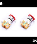 Red Mushroom Emergency Stop Push Button Switch 22mm CNC DPST Latching E Stop shown in a 2 Pack for Industrial Machinery
