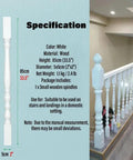 Rock Solid White Wooden Baluster Posts For Staircase Deck And Porch, No Sweat Poplar Wood Spindle Assembly, Sweet Finished Interior Railing Guard, Built Tough Home Fix Essential, 33 Inch Tall, detailed specifications and dimensions.