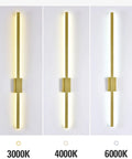 Modern Wall Sconces, Wall Lamp LED Metal Modern Reading Lamps Elegant Rectangle Indoor Wall Sconce Acrylic Wall Lighting Fixture 44W for Bedside Bedroom Living Room Hallway 3,Black Warm Light-100CM with 3000K, 4000K, 6000K color temperatures displayed.