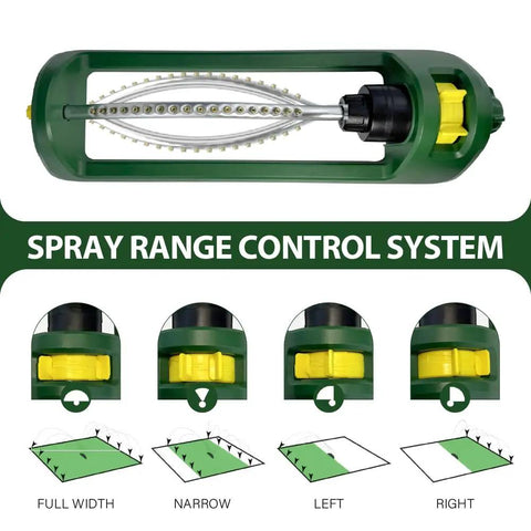 Heavy Duty Oscillating Lawn Sprinkler With 18 Brass Nozzles Delivers Up To 3,600 Sq Ft Coverage, Adjustable Spray Angles shown