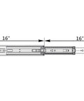 Diagram of Soft Close 16 Inch Drawer Slides Set With Ball Bearing Full Extension Side Mount 100 Lb Capacity Heavy Duty Zinc Plated Steel