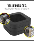 2 Inch Hitch Silencer Pads Pack Of 3 For Noise And Rattle Reduction In 2 Inch Hitch Receivers, black pads detail view