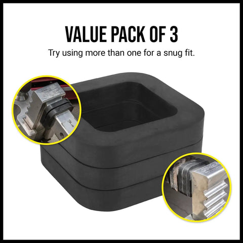 2 Inch Hitch Silencer Pads Pack Of 3 For Noise And Rattle Reduction In 2 Inch Hitch Receivers, black pads detail view