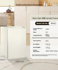 Top Shelf Single Door Upright Freezer With Nifty Adjustable Shelves For Bulk Groceries And Frozen Meals in white, 69L capacity, compact design.