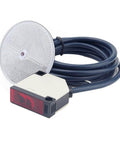 Invisible Retro Reflective Photoelectric Beam Sensor with 6 ft cable, ideal for garage doors and outdoor gates, 12-240V DC, 24-240V AC.