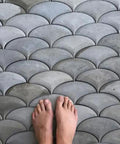 Leaf Shaped Concrete Molds For Walkways And Stepping Stones Paver Maker installed as garden path tiles.