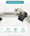 Widespread 8 Inch Bathroom Faucet For Sink With 3 Holes, showing layers of brushed nickel coating on copper body