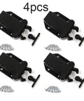Push To Open Cabinet Latch With Touch Release, No-Handle Push Lock For Wardrobes, Drawers, Bookcases, Black Finish, 4 Pack