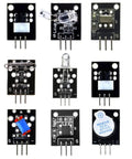 Top Shelf 35 In One Electronic Sensor Module Quickstart Box With Legit Wiring Harness For Diy Arduino Uno R3 Mega2560 Nano And Raspberry Pi sensors layout view.