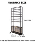 Heavy Duty Steel Mobile Cart And Fabric Roll Storage Rack For Textile Wallpaper Organizing With 200Kg Capacity And Slick Lockable Casters That Make Rolling No Stress, displaying product dimensions.