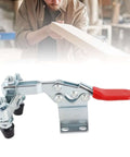 Beefy Heavy Duty Horizontal Toggle Clamp With Dual Head And Quick Release Iron Construction Delivers 500lb Holding Power