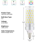 4 Pack E12 LED Bulbs 16W 100 Watt Equivalent Daylight White 6000K 1500 Lumen Non Dimmable Candelabra LED Bulb specifications