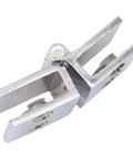 4 Pack Double Sided Glass Door Clamp Hinges 5mm To 8mm Fits Heavy Duty Shower Doors With 180 Degree Swing Premium Stainless Steel Construction Rock Solid Durable Glass Door Hardware For Smooth Quiet Operation, stainless steel hinge close-up