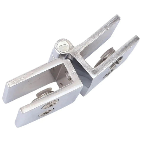 4 Pack Double Sided Glass Door Clamp Hinges 5mm To 8mm Fits Heavy Duty Shower Doors With 180 Degree Swing Premium Stainless Steel Construction Rock Solid Durable Glass Door Hardware For Smooth Quiet Operation, stainless steel hinge close-up